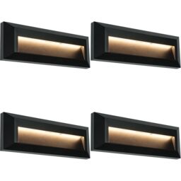 Loops 4 PACK Outdoor Pathway Guide Light - Indirect 2W Warm White LED - Black ABS - thumbnail 1