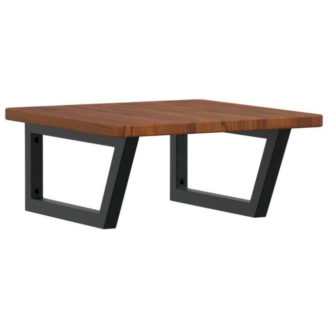 Berkfield Home Basin Shelf Wall Mounted Steel & Solid Wood Oak in Brown - image 1
