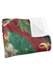 JQ Licensing Lc-Jp Spirit of Christmas Poinsettias Silky Touch Super Soft Throw Blanket 152 X 127 cm in White - thumbnail 3