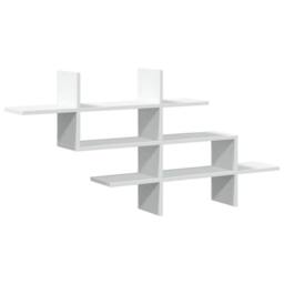 Berkfield Home Wall Shelf White 124.5x18x60.5 cm Engineered Wood - thumbnail 2