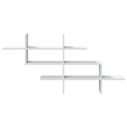 Berkfield Home Wall Shelf White 124.5x18x60.5 cm Engineered Wood - thumbnail 4