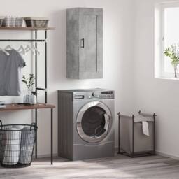 Berkfield Home Wall Mounted Cabinet Concrete Grey 34.5x34x90 cm Engineered Wood - thumbnail 2
