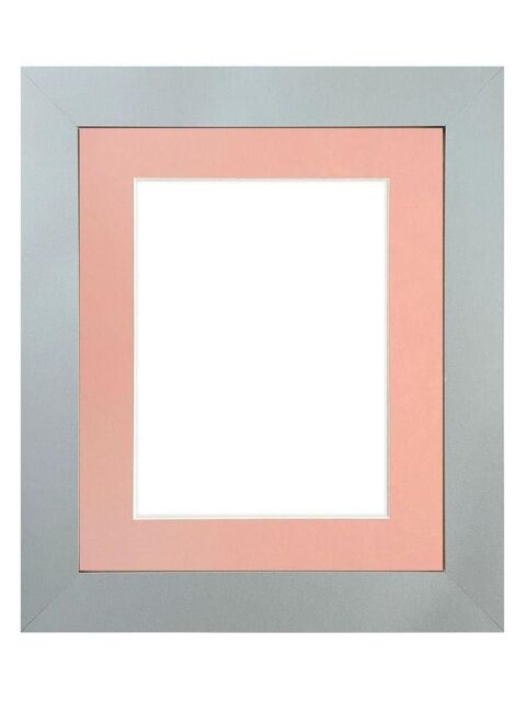 Frames & Mirrors 4U Metro Light Grey Frame with Pink Mount for Image Size 12 x 10 Inch - image 1