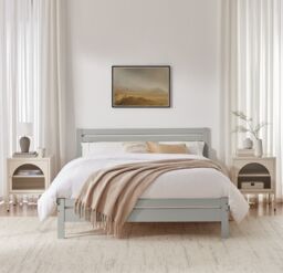 FurnitureboxUK Declan Solid Pine King Size Bed Frame in Light Grey - thumbnail 2
