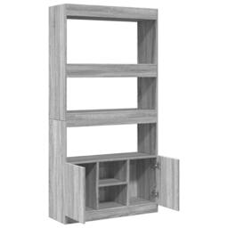 Berkfield Home Highboard¬†Grey Sonoma 92x33x180 cm Engineered Wood in Grey - Size: 92 x 33 x 180 cm - thumbnail 8