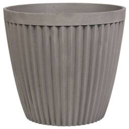 Wyld and Coco Taupe Round Fibre-Clay Planter 36 cm All-Weather in Grey - thumbnail 2