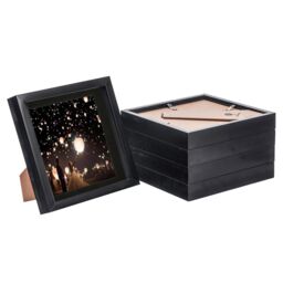 "Nicola Spring 3D Box Photo Frames - 8 x 8"" with 6 x 6"" Mount - Ivory Mount - Pack of 5 in Black" - thumbnail 1