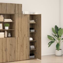 Berkfield Home Highboard Artisan Oak 70x42.5x185 cm Engineered Wood in Brown - thumbnail 4