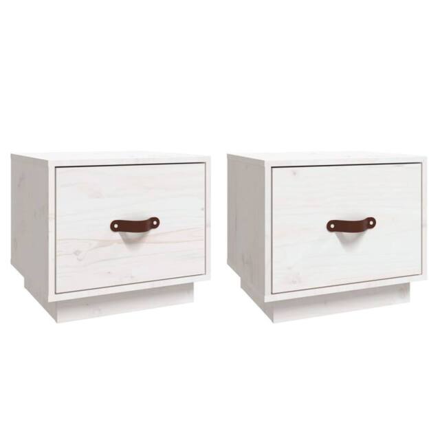 Berkfield Home Bedside Cabinets 2 pcs White 40x34x35 cm Solid Wood Pine - Size: 40 x 34 x 35 cm - image 1