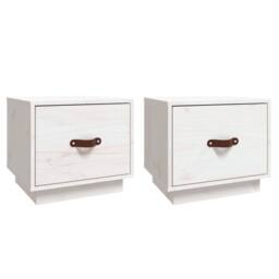 Berkfield Home Bedside Cabinets 2 pcs White 40x34x35 cm Solid Wood Pine - Size: 40 x 34 x 35 cm