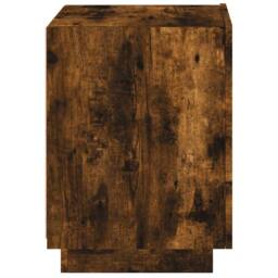 Berkfield Home Decorative Bedside Cabinet with LED Lights Smoked Oak Engineered Wood in Brown - thumbnail 8