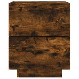 Berkfield Home Decorative Bedside Cabinet with LED Lights Smoked Oak Engineered Wood in Brown - thumbnail 7