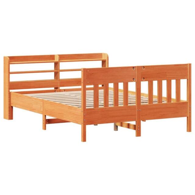 Berkfield Home Decorative Bed Frame without Mattress Wax Brown 135x190 cm Double - image 1