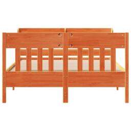 Berkfield Home Decorative Bed Frame without Mattress Wax Brown 135x190 cm Double - thumbnail 4