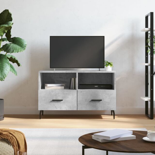 Berkfield Home TV Cabinet Concrete Grey 80x36x50 cm Engineered Wood - Size: 80 x 36 x 50 cm - image 1