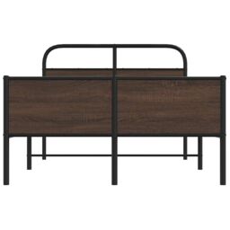 Berkfield Home Bed Frame without Mattress 120x200 cm Brown Oak Engineered Wood - Size: Small Double - thumbnail 5