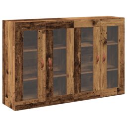 Berkfield Home Wall Mounted Cabinets 2 pcs Old Wood 69.5x34x90 cm Engineered Wood in Brown - thumbnail 2