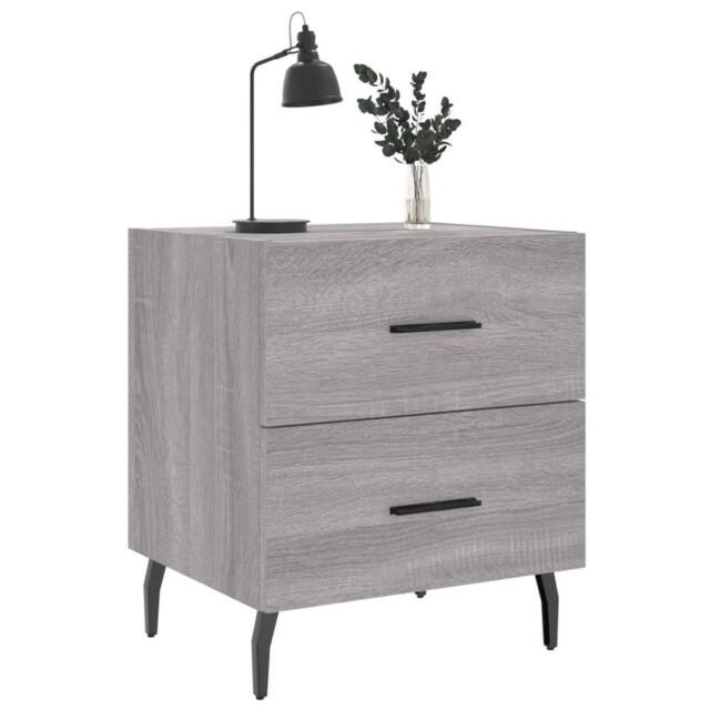Berkfield Home Modern Bedside Cabinet Grey Sonoma 40x35x47.5 cm Engineered Wood - image 1