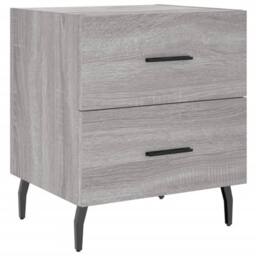 Berkfield Home Modern Bedside Cabinet Grey Sonoma 40x35x47.5 cm Engineered Wood - thumbnail 3