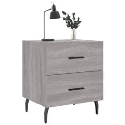 Berkfield Home Modern Bedside Cabinet Grey Sonoma 40x35x47.5 cm Engineered Wood