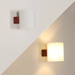COMELY 4W Vintage Wooden Wall Lights Indoor E27, Glass lamps, 3000K/4500K/6500K in Walnut - thumbnail 9