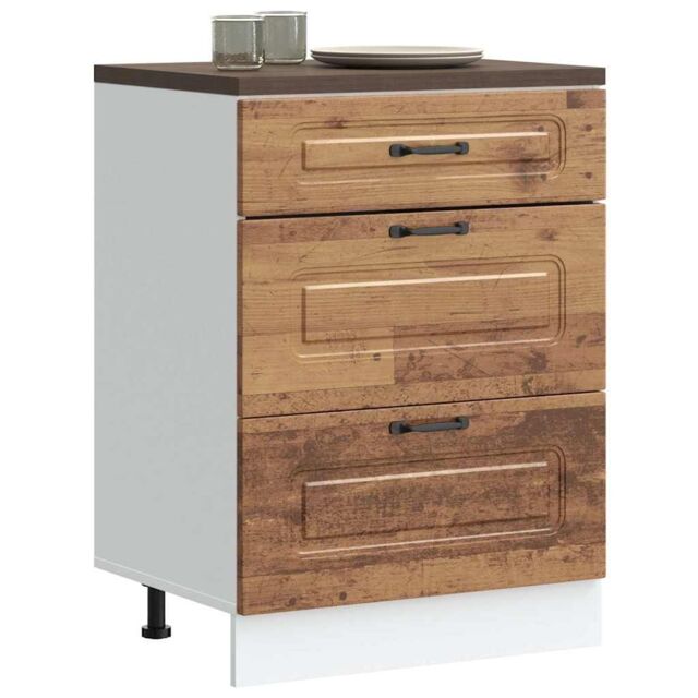 Berkfield Home Kitchen Base Cabinet Kalmar Old Wood Engineered Wood in Brown - image 1