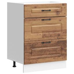 Berkfield Home Kitchen Base Cabinet Kalmar Old Wood Engineered Wood in Brown - thumbnail 2