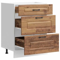 Berkfield Home Kitchen Base Cabinet Kalmar Old Wood Engineered Wood in Brown - thumbnail 5