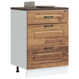 Berkfield Home Kitchen Base Cabinet Kalmar Old Wood Engineered Wood in Brown - thumbnail 1