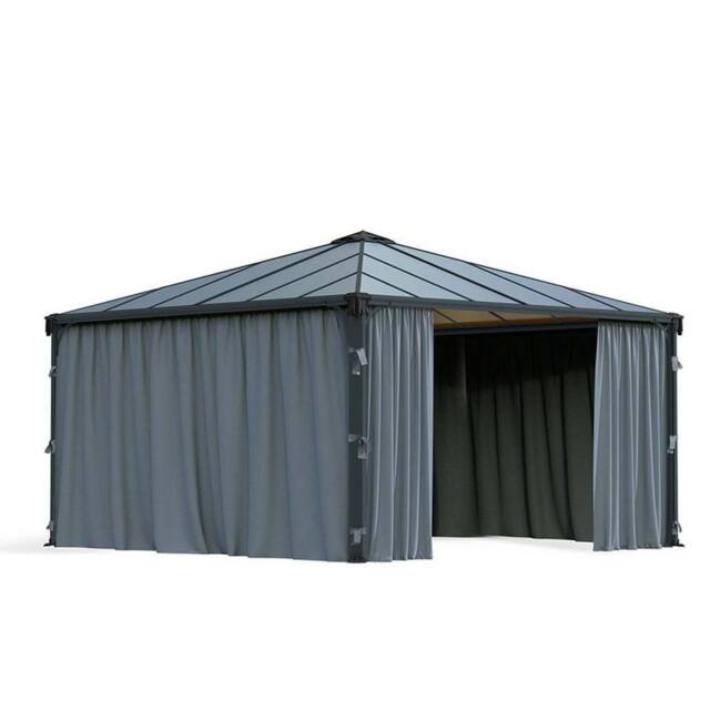 Palram Palermo Curtain Set Square Gazebo 4X (Gazebo Not Included) in Grey - image 1