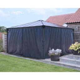 Palram Palermo Curtain Set Square Gazebo 4X (Gazebo Not Included) in Grey - thumbnail 3