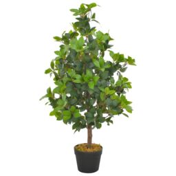 Berkfield Home Artificial Plant Laurel Tree with Pot Green 90 cm - thumbnail 1