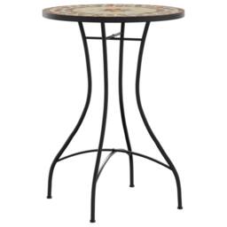 Berkfield Home Mosaic Bistro Table Terracotta & White √ò50x70 cm Ceramic in Orange - Size: 50x70 cm - thumbnail 4
