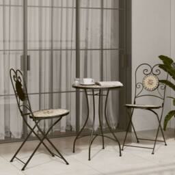 Berkfield Home Mosaic Bistro Table Terracotta & White √ò50x70 cm Ceramic in Orange - Size: 50x70 cm - thumbnail 3