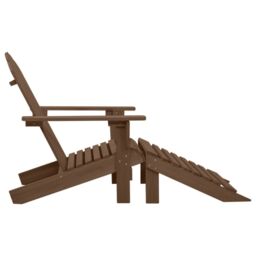 Berkfield Home Garden Chair with Ottoman Wood Brown - thumbnail 3