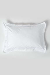 Homescapes Egyptian Cotton Oxford Pillowcase 200 TC, Standard Size in White