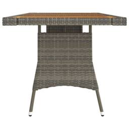 Berkfield Home Garden Table Grey 160x70x72 cm Poly Rattan & Solid Acacia Wood - Size: 160 x 70 x 72 cm - thumbnail 3