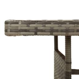 Berkfield Home Garden Table Grey 160x70x72 cm Poly Rattan & Solid Acacia Wood - Size: 160 x 70 x 72 cm - thumbnail 4