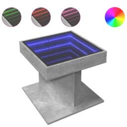 Berkfield Home Decorative Coffee Table with LED Concrete Grey 50x50x45 cm Engine - Size: 50 x 50 x 45 cm - thumbnail 3