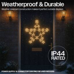 Xmas Haus 50cm 120Warm White LED Metal Star 3m Lead Outdoor - thumbnail 4