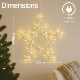 Xmas Haus 50cm 120Warm White LED Metal Star 3m Lead Outdoor - thumbnail 2