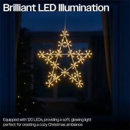 Xmas Haus 50cm 120Warm White LED Metal Star 3m Lead Outdoor - thumbnail 3