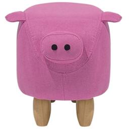 Wyld and Coco Pig Nursery Footstool Pink Fabric with Wooden Legs - thumbnail 5