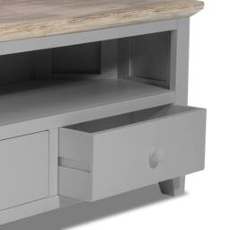 Statement Furniture Florence Corner TV Unit With 2 Drawers & Shelf in Light Grey - thumbnail 7