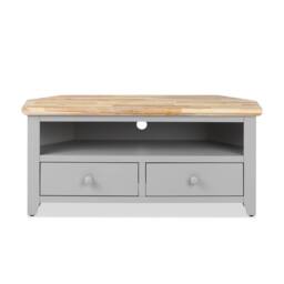 Statement Furniture Florence Corner TV Unit With 2 Drawers & Shelf in Light Grey - thumbnail 2