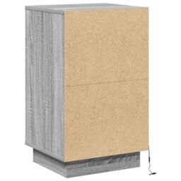 Berkfield Home Bedside Cabinet with LED Grey Sonoma 39x34.5x65 cm Engineered Wood - thumbnail 8
