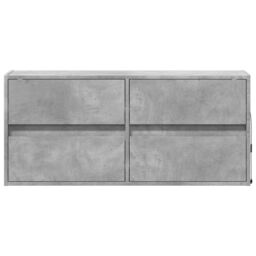 Berkfield Home TV Wall Cabinet with LED Lights Concrete Grey 100x31x45 cm - Size: 100 x 31 x 45 cm - thumbnail 6