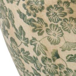 Lemon Pavilion Furniture and Decor Large Green Clover Olpe Vase - Ceramic - L28 x W28 x H29 cm - White - thumbnail 2