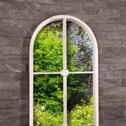 Charles Bentley San Marino Arch Mirror Weather Resistant in White - thumbnail 2