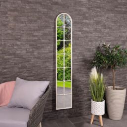Charles Bentley San Marino Arch Mirror Weather Resistant in White - thumbnail 1